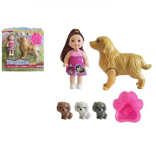 Кукла, 11.5 см, собачки 12 см и 2 см (в ассортименте)