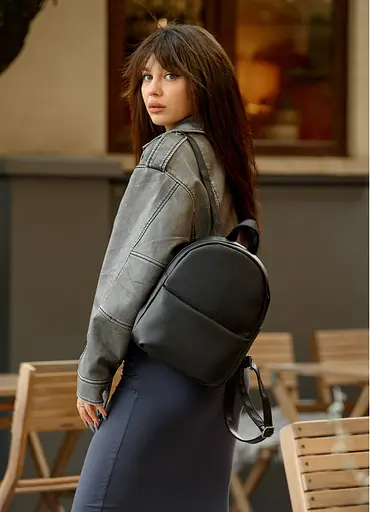 Женский рюкзак Sambag Brix KQH черный 29 х 22 х 10 см (11321001) - фото 4