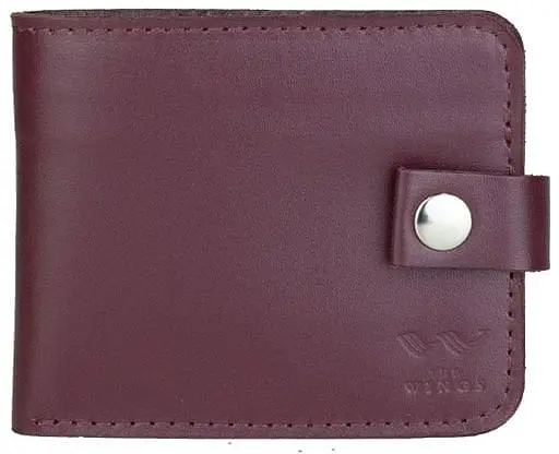 Кожаный портмоне Mini 2.0 бордовый. - фото 1