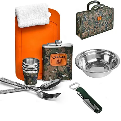 Набір туристичний для мисливця/рибалки "Ukraine" 13пр/наб у камуфляжному кейсі Stenson R31003 - фото 3