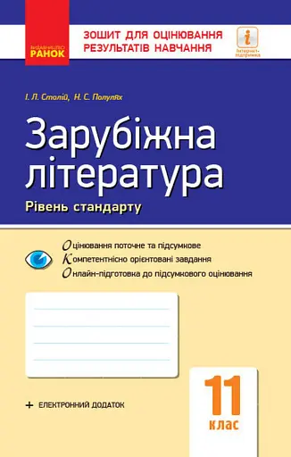 Контроль навчальних досягнень. Зарубіжна література 11 клас