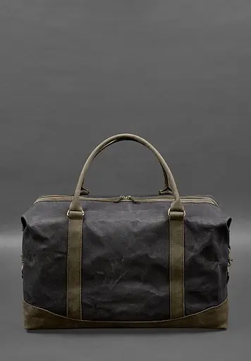 Дорожная сумка из конваса и натуральной кожи Crazy Horse темно-коричневая - фото 9