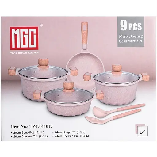 Набор посуды MGC 6 предметов с антипригарным покрытием 1,9/3/3,2/5,3 л, кофейный MGC HP-4-401CO - фото 3