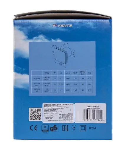 Вентилятор бытовой вытяжной Vents 125 ЛД Л Белый 30412 - фото 9