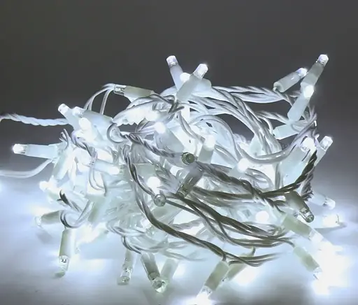 Гирлянда Нить от сети 10 м 100 LED уличная белый каучук Белый - фото 2