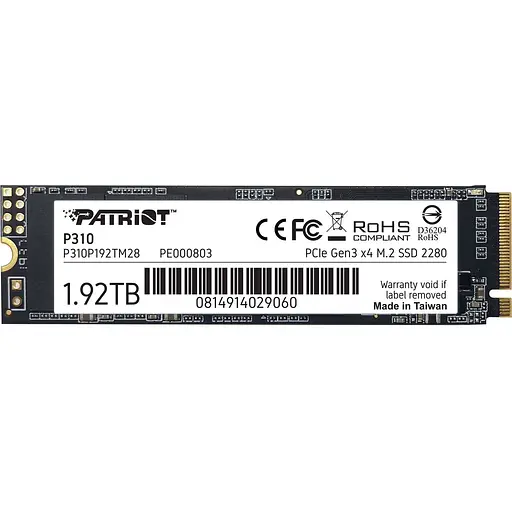SSD накопичувач Patriot P310 1.92 TB (P310P192TM28) [151758]