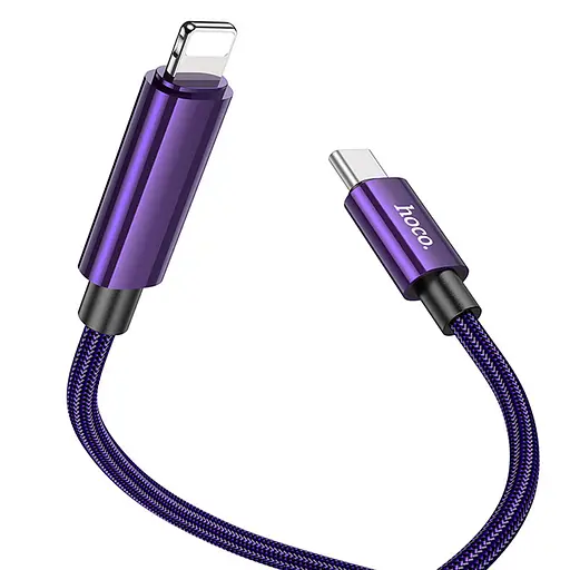 Дата кабель Hoco U125 Benefit 27W Type-C to Lightning with display (1.2m) Purple - фото 3