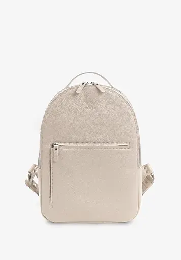 Кожаный рюкзак Groove M светло-бежевый зернистый. - фото 2