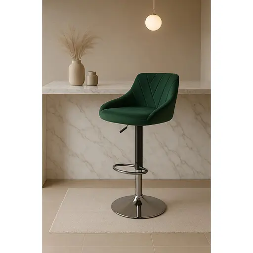 Барний стілець Leobert Kast з спинкою зелений - фото 2