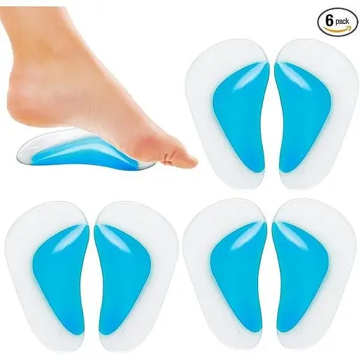 WLLHYF 3 пары гелевых прокладок для поддержки арки, клейкие силиконовые ортопедические стельки, амортизация, вставки для обуви