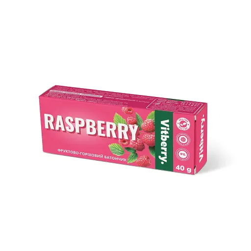 Батончик горіхово-фруктовий Vitberry смак малина 40 г