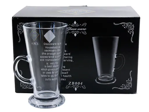 Набір кухлів для лате Ristal скляних 250 мл 6 шт (ZB004) - фото 3