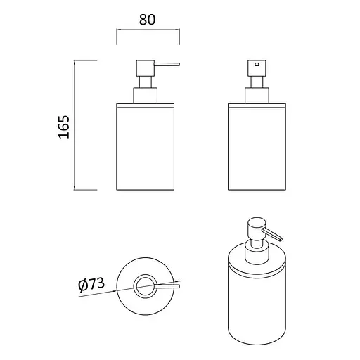 Дозатор для рідкого мила окремостоячий, пластик, дерево Rj Poznan RJAC025-03WO, Білий - фото 2