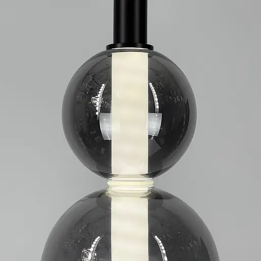 Чорний світлодіодний підвіс із 2-ма графітовими кульками 50 см | Line F | Арт. NO23/2 BK+GR - фото 2
