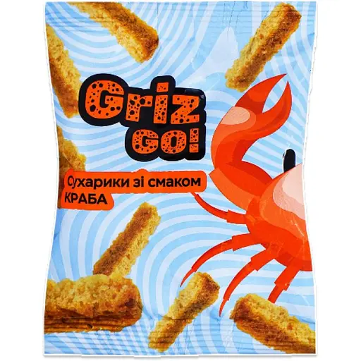 Сухарики пшенично-житні GrizGo зі смаком Краб 35 г - фото 1