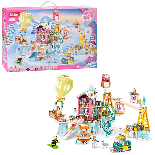 Конструктор SLUBAN Центр розваг Кафе, 1065 деталей, фігурки, 62x42.5x9 см