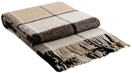 Плед вовняний Vladi Ельф 140х200 біло-бежево-коричневий 5 - фото 1