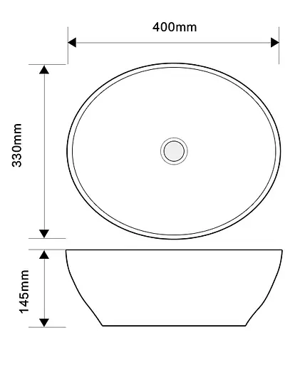 Умивальник накладний Mixxus Premium Ellipse-0108 Edge Black 400x330x145 мм MP6527, Білий - фото 4