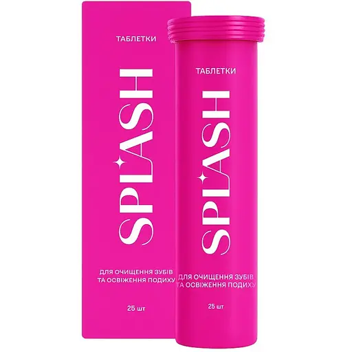 Таблетки для очищення зубів та освіження подиху Splash 25 шт. - фото 1