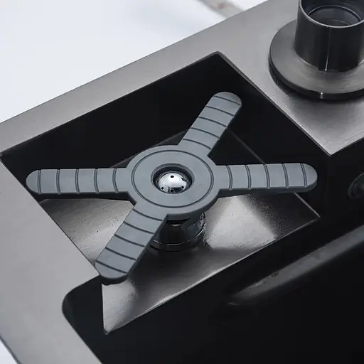 Кухонная мойка Gappo GS7547-19 + смеситель + сифон + колландер + дозатор + омыватель стаканов - фото 6