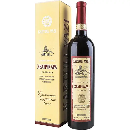 Вино Kartuli Vazi Хванчкара червоне 0.75 л в подарунковій упаковці