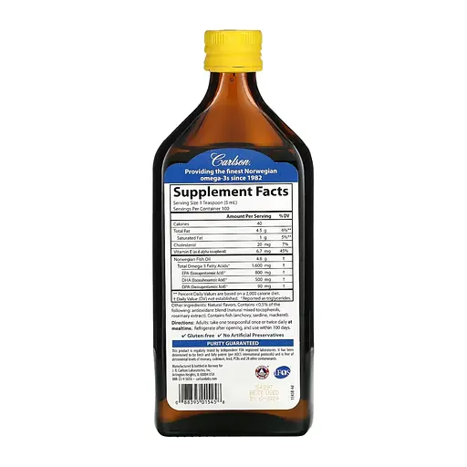 Омега-3 Carlson Laboratories VFFO 500 ml (1086-2023-10-4562) - фото 2
