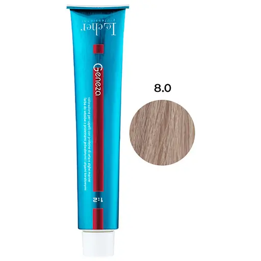 Профессиональная стойкая аммиачная крем-краска для волос Le Cher Geneza 8.0 интенсивный светлый блонд 100 мл - фото 1