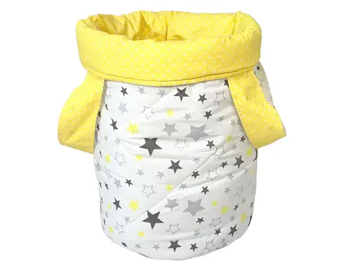 Корзина для игрушек Moontime "Звездопад серо-желтый" - фото 1
