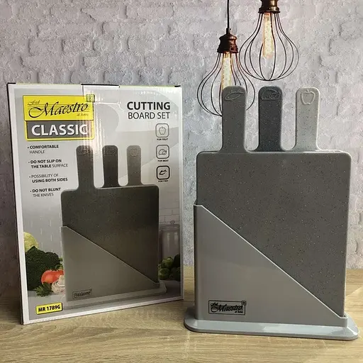 Набір обробних дощок Maestro MR-1789G пластиковий на підставці 3 шт. - фото 9