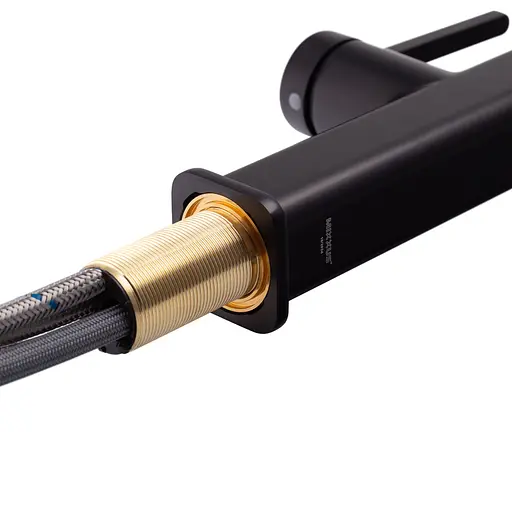 Смеситель для кухни с выдвижным изливом Mixxus Premium Hammer 014 Black MI6954 Черный матовый - фото 5
