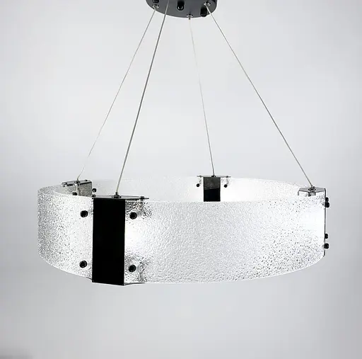 Дизайнерская LED люстра с фактурным стеклом Line.F Диаметр 60см - фото 2