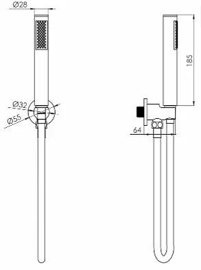 Душова система прихованного монтажу Volle Sistema R pistola gris 1585.090105 - фото 3