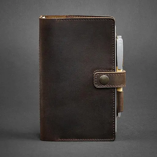 Шкіряний блокнот (Софт-бук) 4.0 темно-коричневий Crazy Horse - фото 6