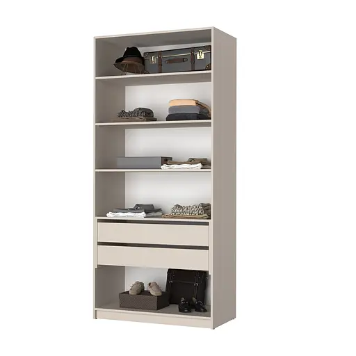 Шафа 2-дверна MebelStar Оскар ДСП BG, блок шухляд+полиці 100x52x220 см Кашемір (MBS-4525) - фото 2