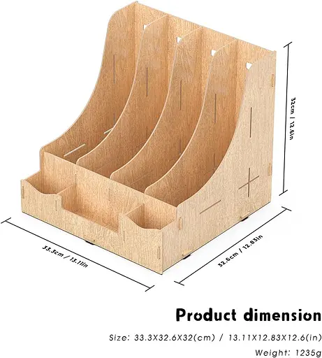 Тримач для документів Lesfit, дерев'яна система зберігання, офісний органайзер - фото 2