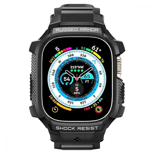 Чохол та ремінець Spigen Rugged Armor Pro Band для Apple Watch Ultra 49 мм Black (ACS05460) - фото 2