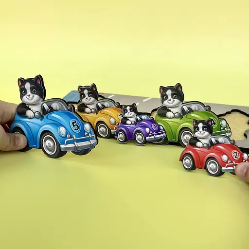 Дерев'яний дитячий сортер "Гонщики більше - менше" (ПСД298) PSD298 - фото 5