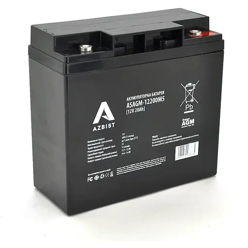 Акумулятор ASBIST Super AGM ASAGM-12200M5, Black Case, 12V 20.0Ah (181 х 77 х 167) Q4