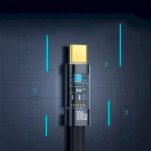 Дата кабель Baseus Explorer with Auto Shutdown Type-C to Type-C 100W (1m) (P103197031) Cluster Black - фото 7