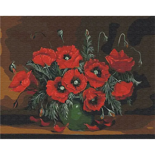 Картина по номерам Натюрморт с маками Brushme 40х50 см разноцветная 000149805