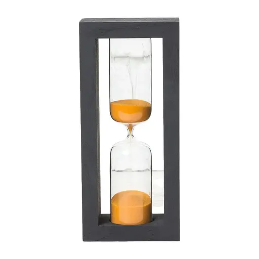 Часы песочные в деревянном корпусе на 15 минут (цвет черный/песок оранжевый), Склоприлад 86726 - фото 1