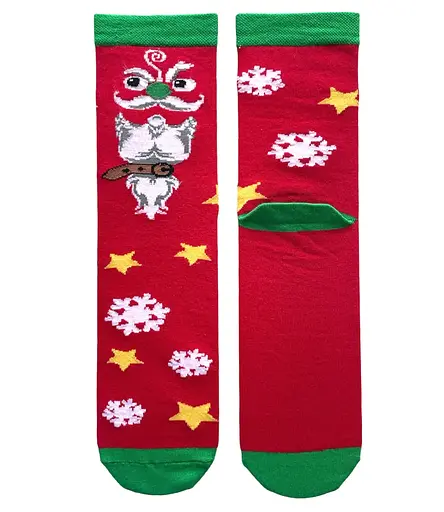Шкарпетки Новорічні чоловічі з індійської бавовни Борода Санти 113050 - фото 1
