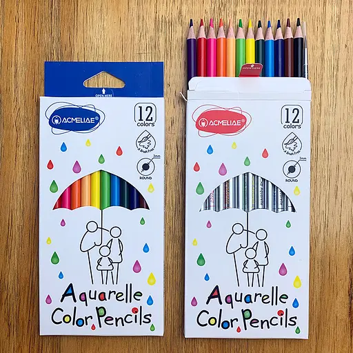 Карандаши акварельные Acmeliae, 12 цветов, круглый корпус, с кисточкой, 3 мм - фото 2