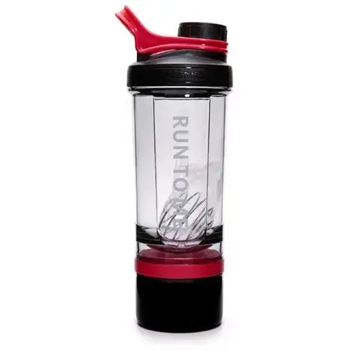 Шейкер спортивний з контейнером Casno 600 мл KXN-1199 з вінчиком Сірий/Червоний (KXN-1199_Grey/Red) - фото 1