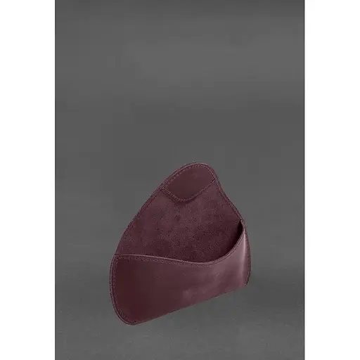 Кожаный чехол для очков BlankNote с клапаном на резинке Бордовый Crazy Horse - фото 6