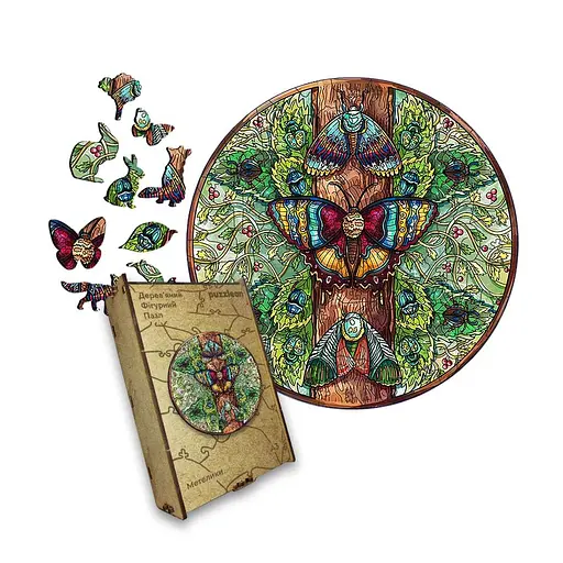 Пазл деревяний Природа Дерева, А5, Картонна коробка 35 елементів