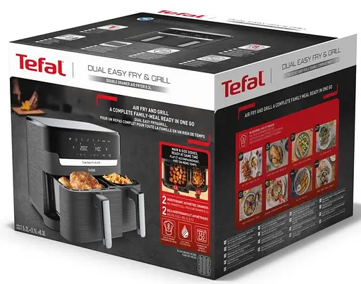 Мультипіч Tefal Dual EasyFry&Grill AirFryer чорний 2700 Вт (EY905B10) - фото 17