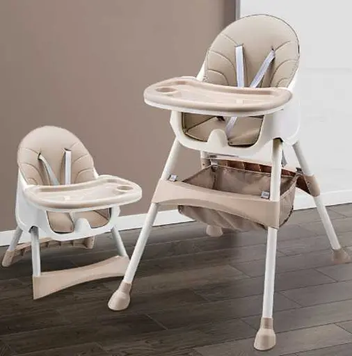 Стільчик для годування Toti FR- 40735 сталева конструкція, матеріал тканини PU, знімний столик, 4 колеса, в коробці (6989241360040) - фото 2