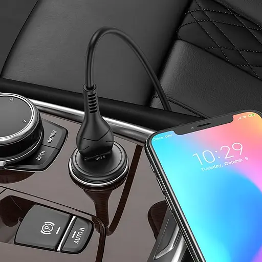 Адаптер автомобильный алюминиевый HOCO Z43 Mighty + кабель Micro USB 18W черный - фото 8