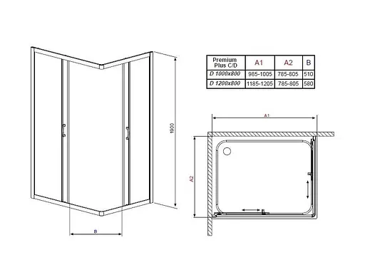 Душевая кабина Radaway Premium Plus D 100x80x190 стекло прозрачное 30434-01-01N - фото 4
